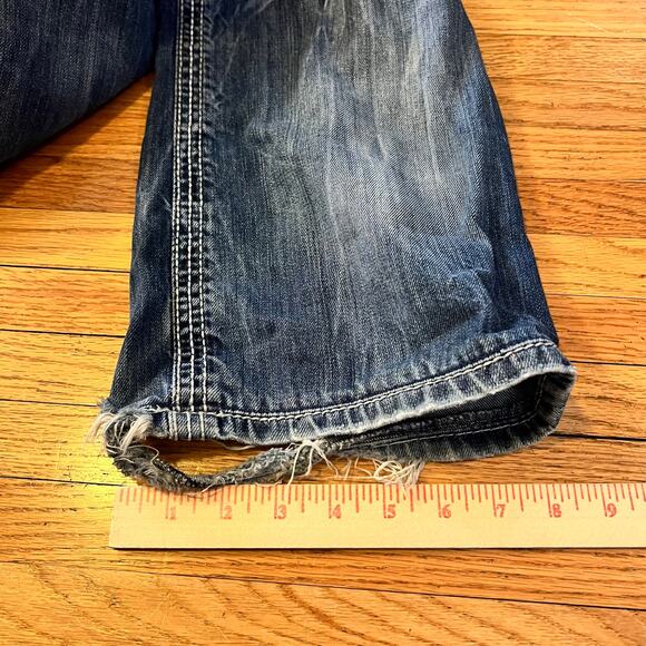 Silver Jeans Mens 34 Jake Straight Distressed Thick Stitch Pants - Picture 9 of 11